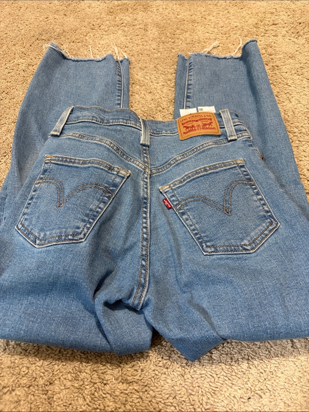 Levi’s Premium Ribcage Straight Ankle Women’s Jeans Sz 24 Distressed - Picture 7 of 7